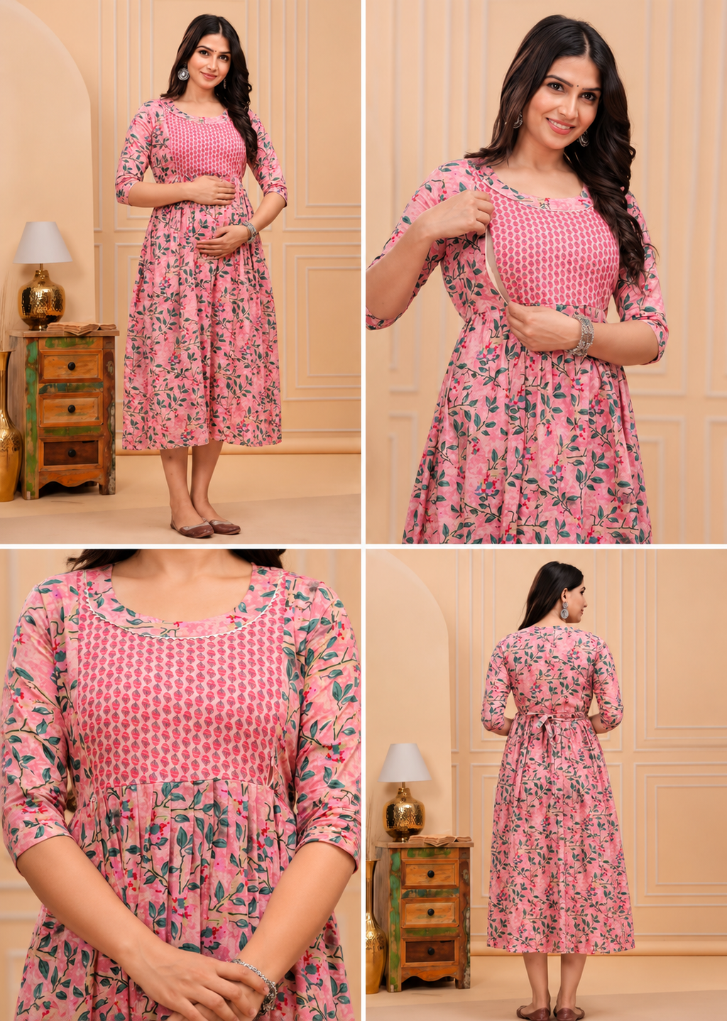 Aveniwear Pink Flower Kurti