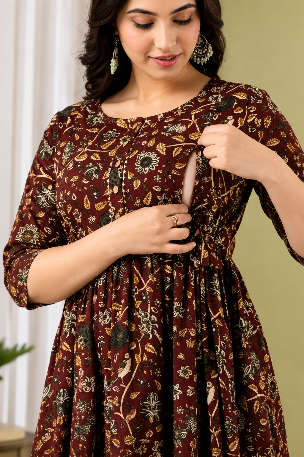 Aveniwear Pregnancy Maternity Gown for Women with Zipper