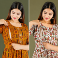 Aveniwear Maternity Printed Kurta set for women ( Pack of 2 )