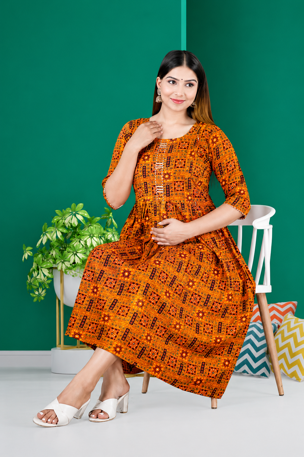 Aveniwear Maternity Printed Kurta set for women ( Pack of 2 )