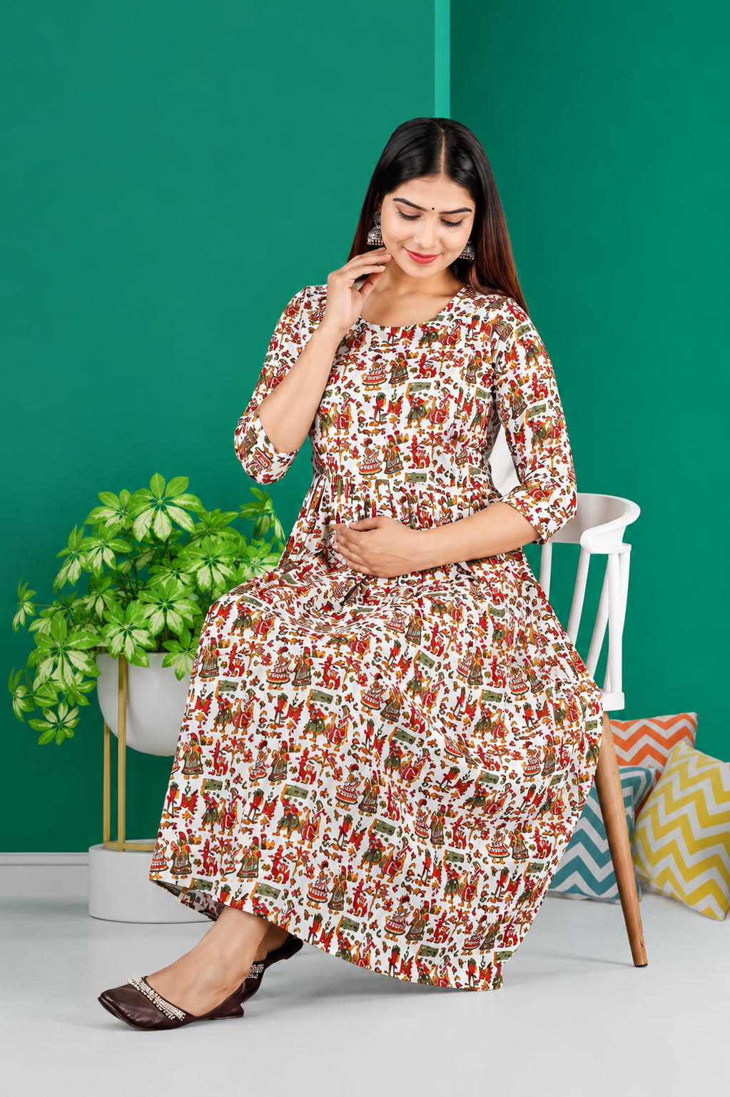 Aveniwear Maternity Printed Kurta set for women ( Pack of 2 )