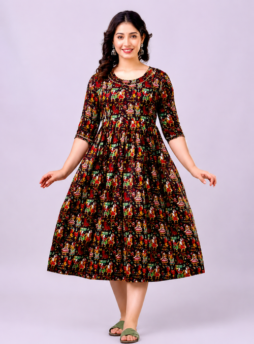 Aveniwear Maternity Feeding Kurti Anarkli