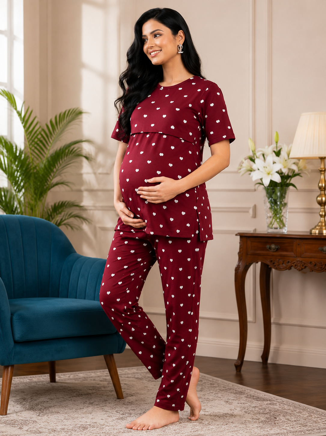 Aveniwear Women’s Printed Zipless Maternity & Feeding Top