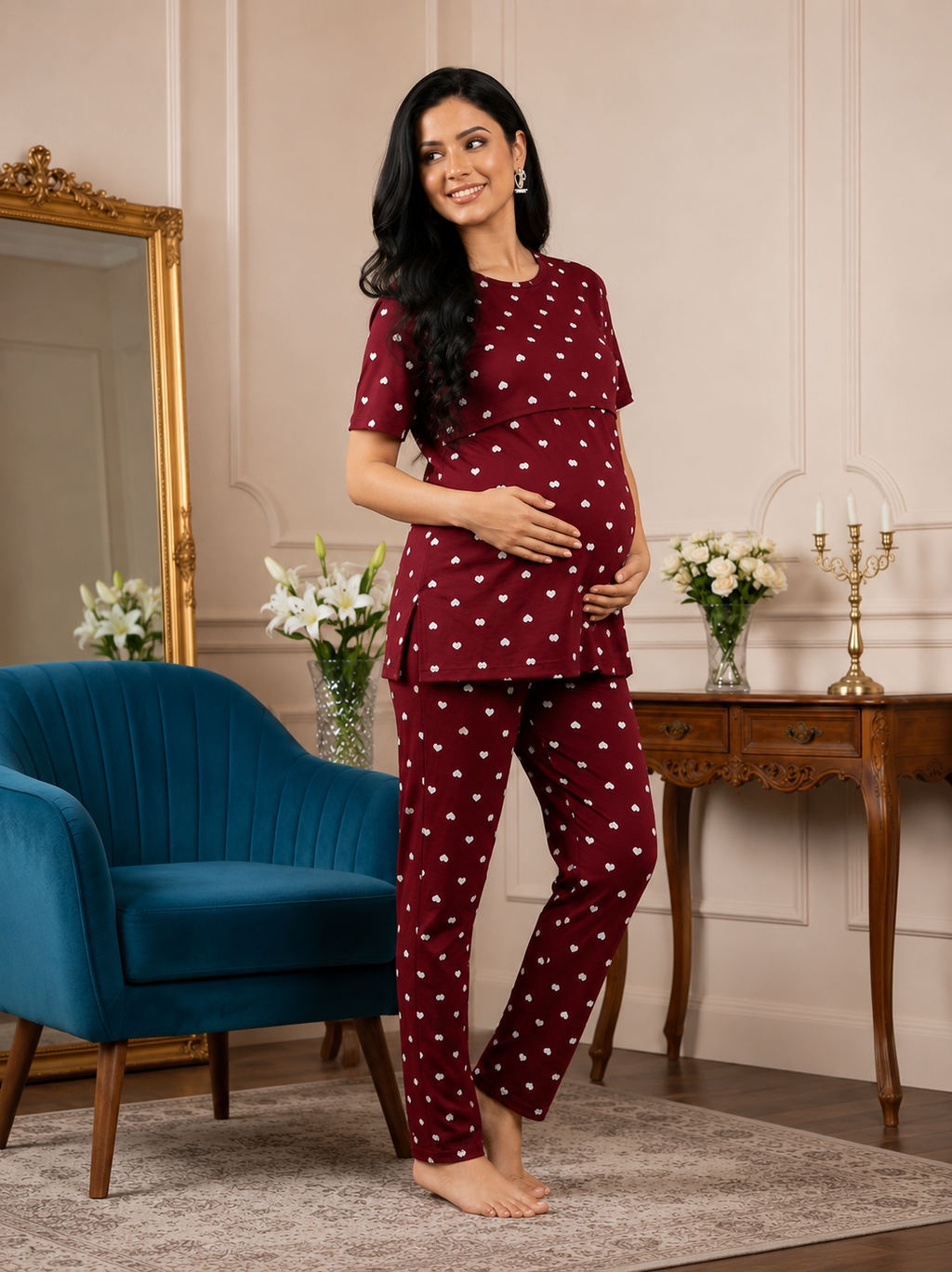 Aveniwear Women’s Printed Zipless Maternity & Feeding Top