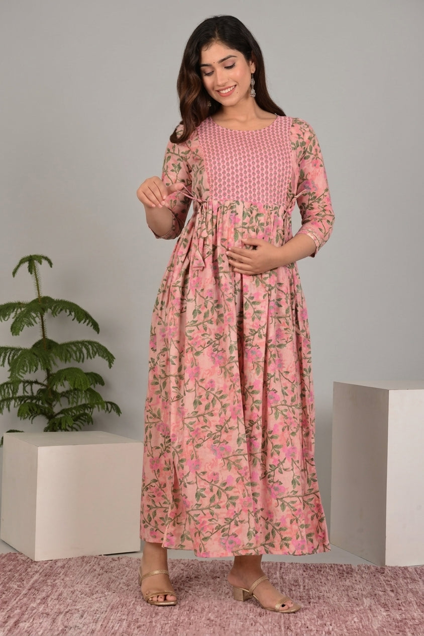 Aveniwear WOMENS PRINTED KURTI/MATERNITY GOWN