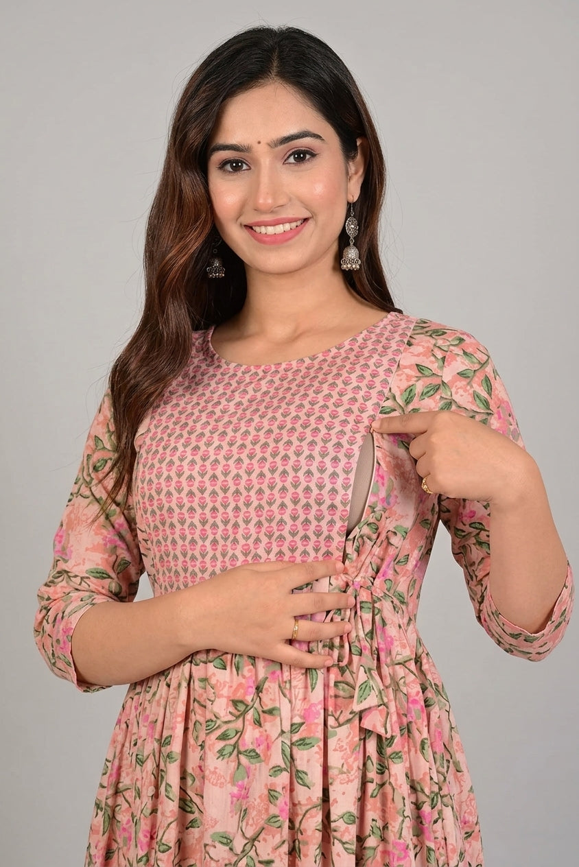 Aveniwear WOMENS PRINTED KURTI/MATERNITY GOWN